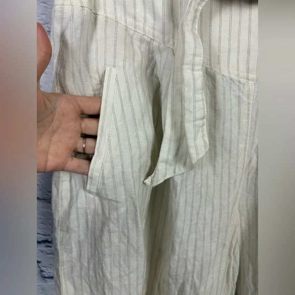 Anthropologie Palm Beach Wide-Leg Striped Belted Crop Pants size 2 - Picture 10 of 11